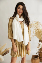 Load image into Gallery viewer, white scarf, ethical scarf, cotton scarf, Autumn scarf