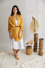 Load image into Gallery viewer, mustard scarf, ethical scarf, cotton scarf, Autumn scarf
