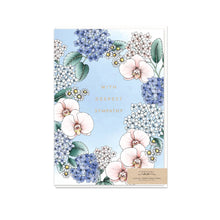 Load image into Gallery viewer, sympathy card, typoflora, with deepest sympathy
