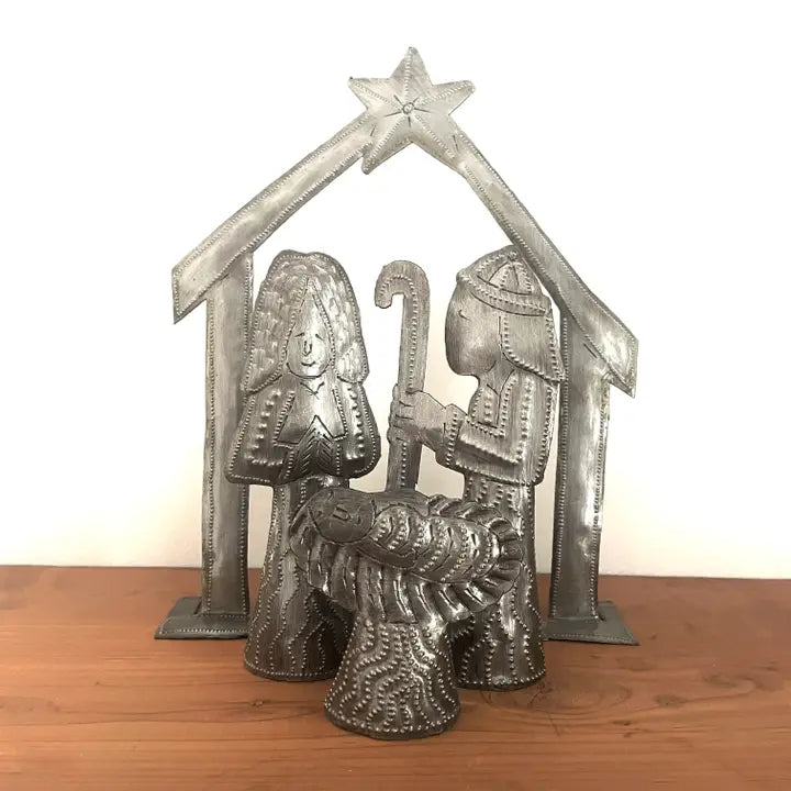 Nativity Set with Stable - Fair Trade from Haiti