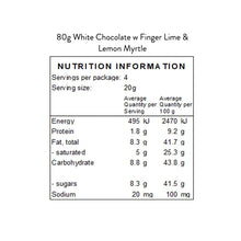 Load image into Gallery viewer, White Chocolate with Finger Lime &amp; Lemon Myrtle
