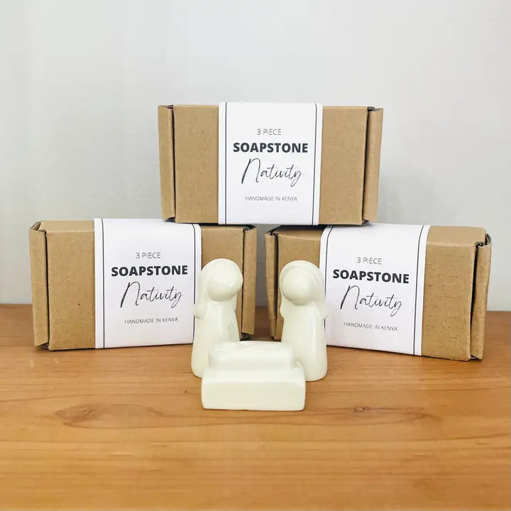 Soapstone Nativity Set with Box - Fair Trade from Kenya