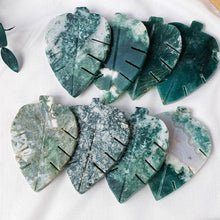 Load image into Gallery viewer, Moss Agate Leaf : Grounding, Healing and Balance
