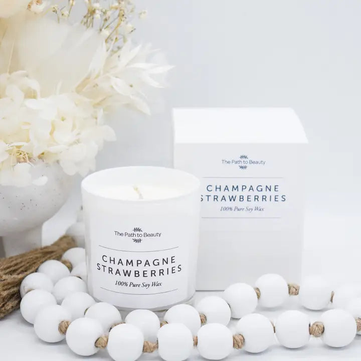 Champagne & Strawberries ~ Petite Boxed Candle