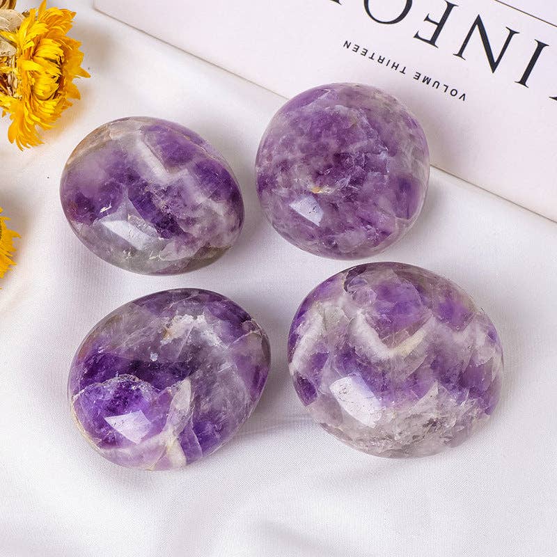 Dream Amethyst Palm Stone : Calming, Intuitive Healing, Meditation & Stress Relief